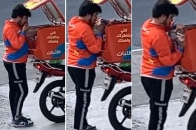 Talabat delivery rider caught eating customer’s food – this was the company’s response
