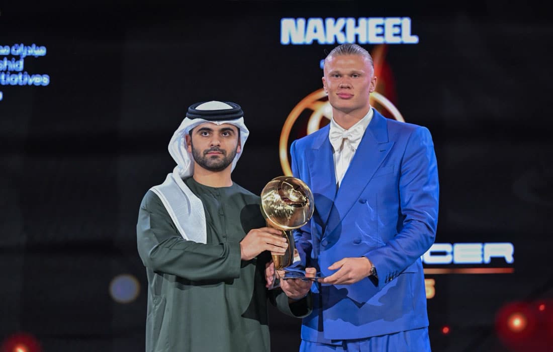 Erling-Haaland-Dubai-Globe-Soccer-Awards