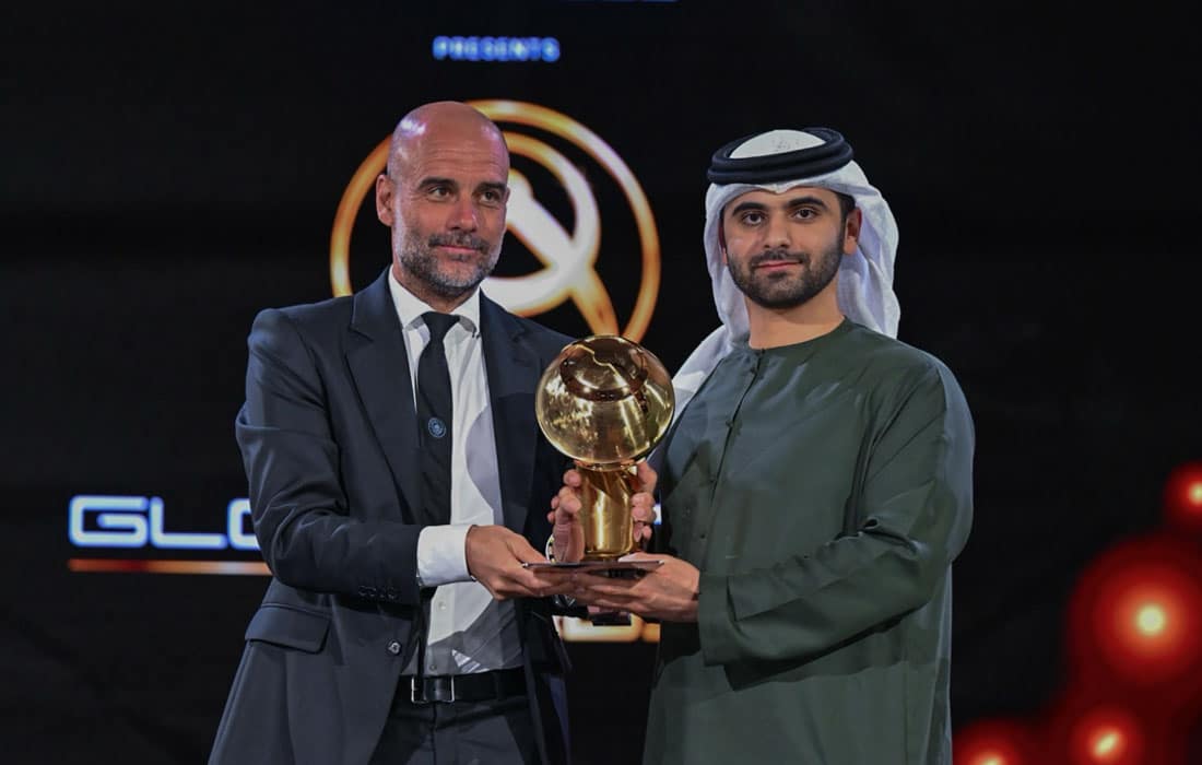 Pep-Guardiola-Spanish-Dubai-Globe-Soccer-Awards
