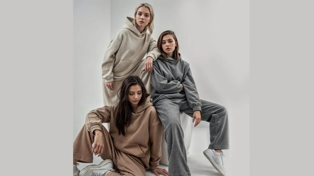 Female Models displaying sustainable fashion brand.