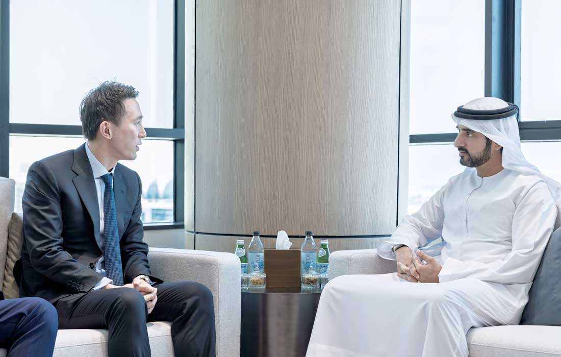 Hamdan bin Mohammed meets with CEO of TikTok