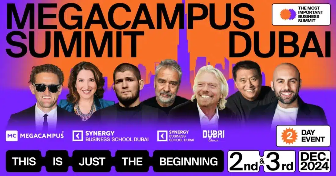 Megacampus Summit Dubai 2024: Richard Branson, Robert Kiyosaki, and Randi Zuckerberg to Headline at the World’s Largest Business Summit