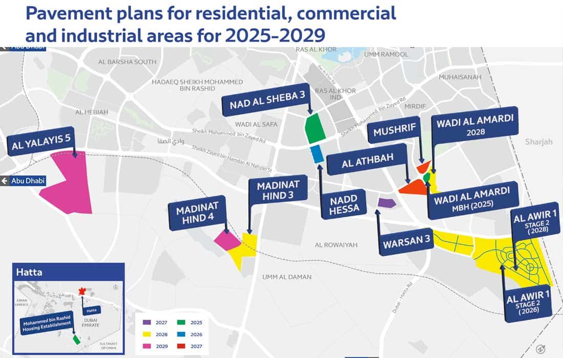 Mohammed bin Rashid approves AED 3.7 billion five-year road plan map