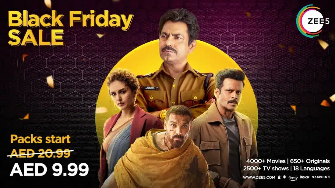 ZEE5 GLOBAL ANNOUNCES EXCITING BLACK FRIDAY DEALS OF UPTO 30% OFF IN KEY MARKETS