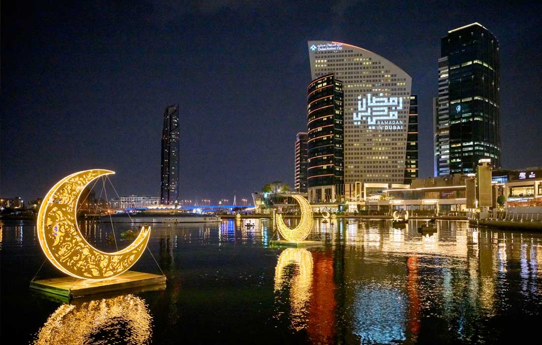 Dubai illuminates the streets with spectacular light displays for Ramadan