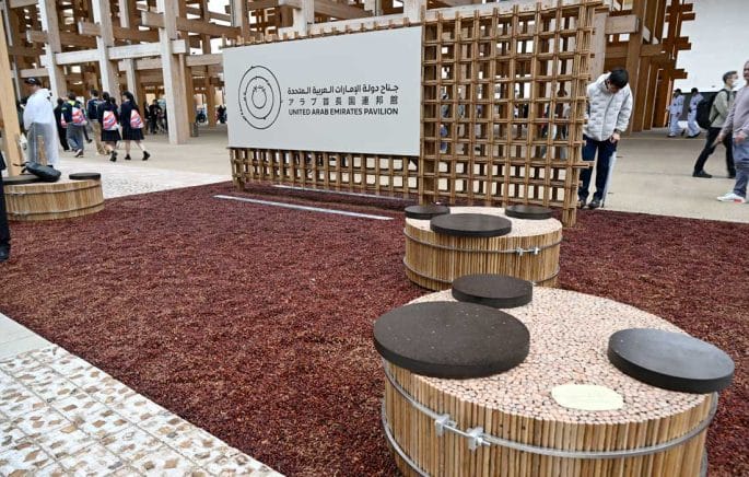 UAE pavilion Expo 2025 uses palm fronds