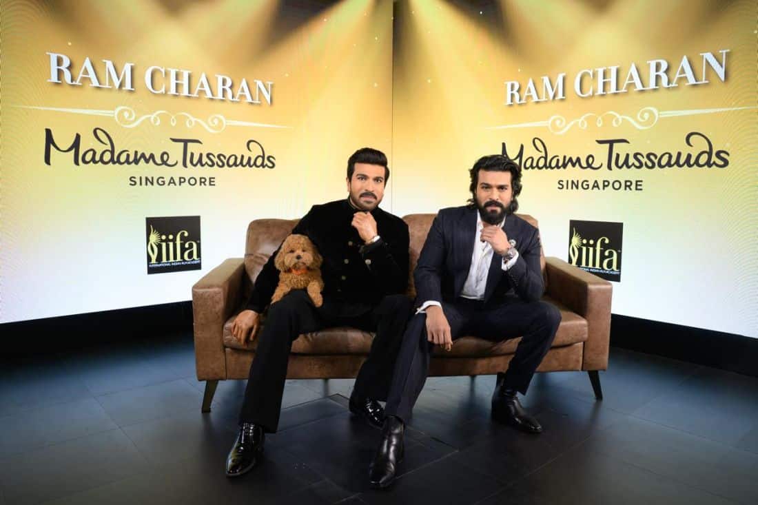 Ram Charan Unveils First Wax Figure with Dog Rhyme at Madame Tussauds Singapore