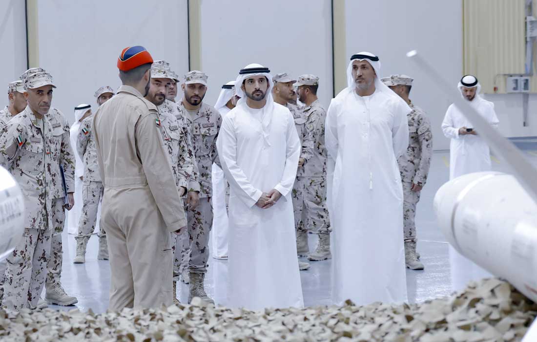 Hamdan bin Mohammed reviews combat readiness at Al Dhafra Air Base
