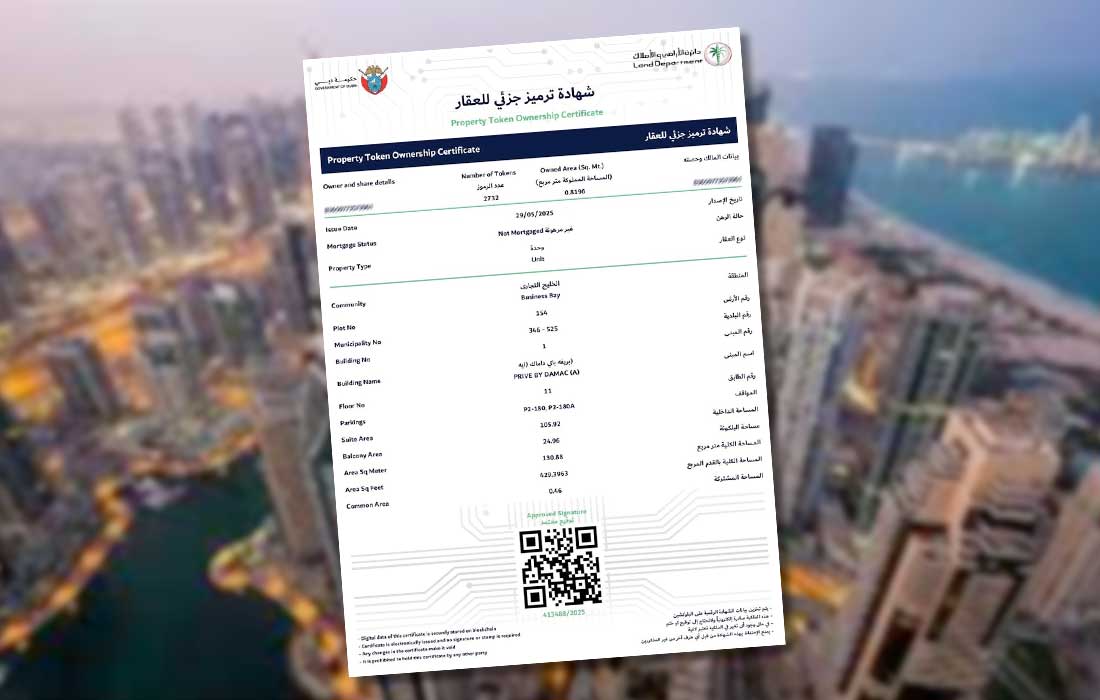 Dubai Land Department reveals property token ownership