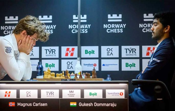 Indian Chessmaster Dommaraju Gukesh defeats Carlsen