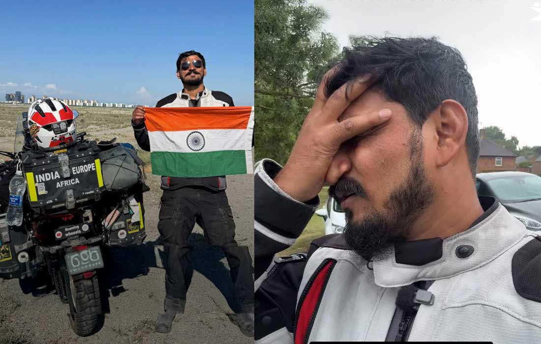 Indian biker’s world tour stops in UK after thieves steal his bike