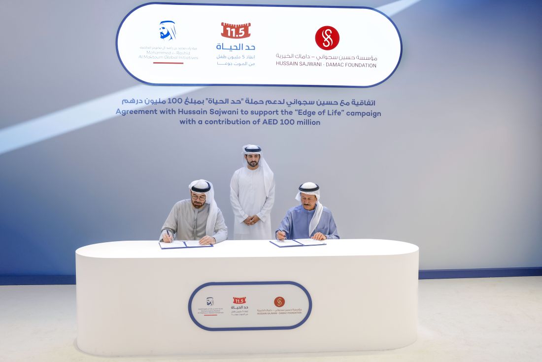 The Edge of Life campaign received AED100 million from Hussain Sajwani – DAMAC Foundation to help rescue five million children from hunger.