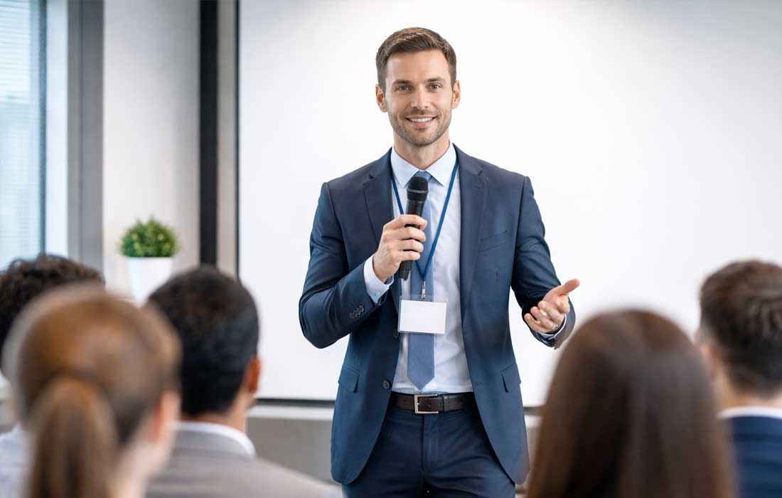 Eye contact in public speaking builds confidence