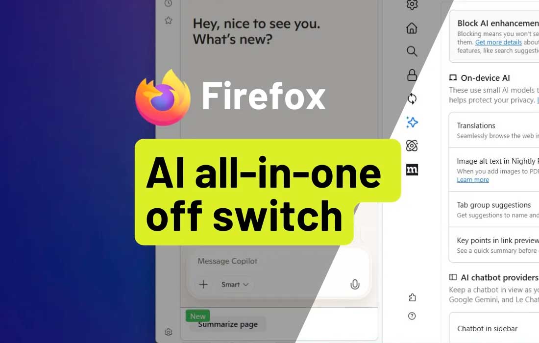 Firefox AI control blocks all AI features