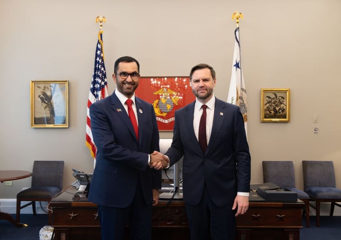 US Vice President JD Vance meets Sultan Al Jaber at White House