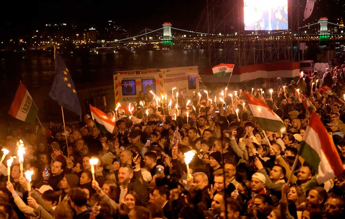 Hungary erupts in celebration as Orbán loses power after 16 years