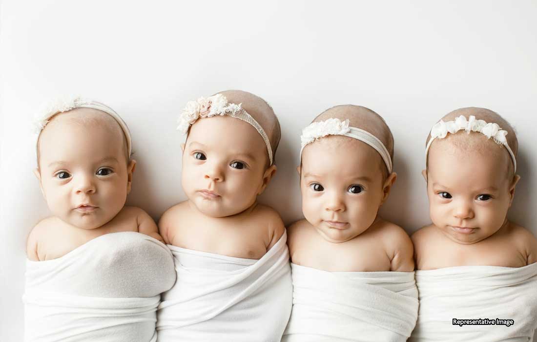 Woman gives birth to four identical babies in rare medical case