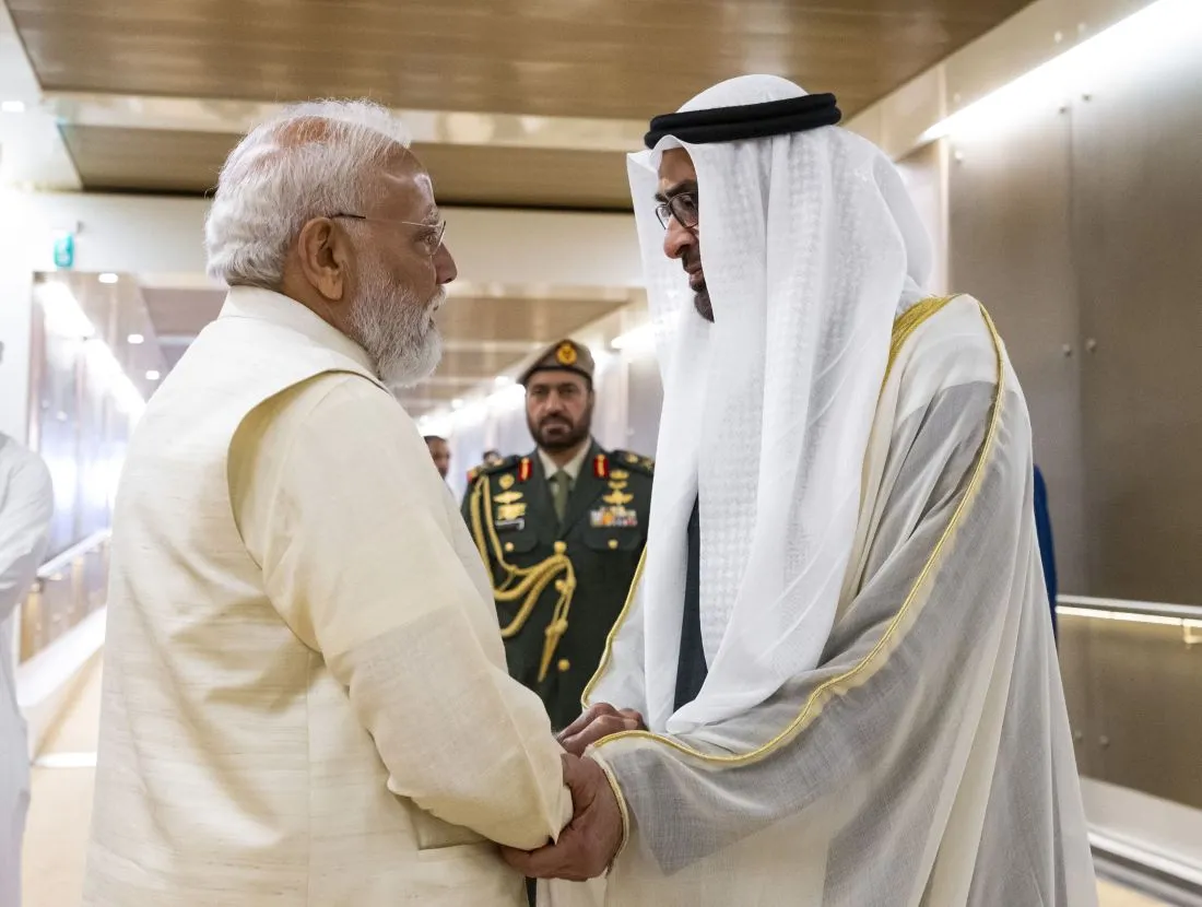 UAE President His Highness Sheikh Mohamed bin Zayed Al Nahyan & Indian Prime Minister Narendra Modi