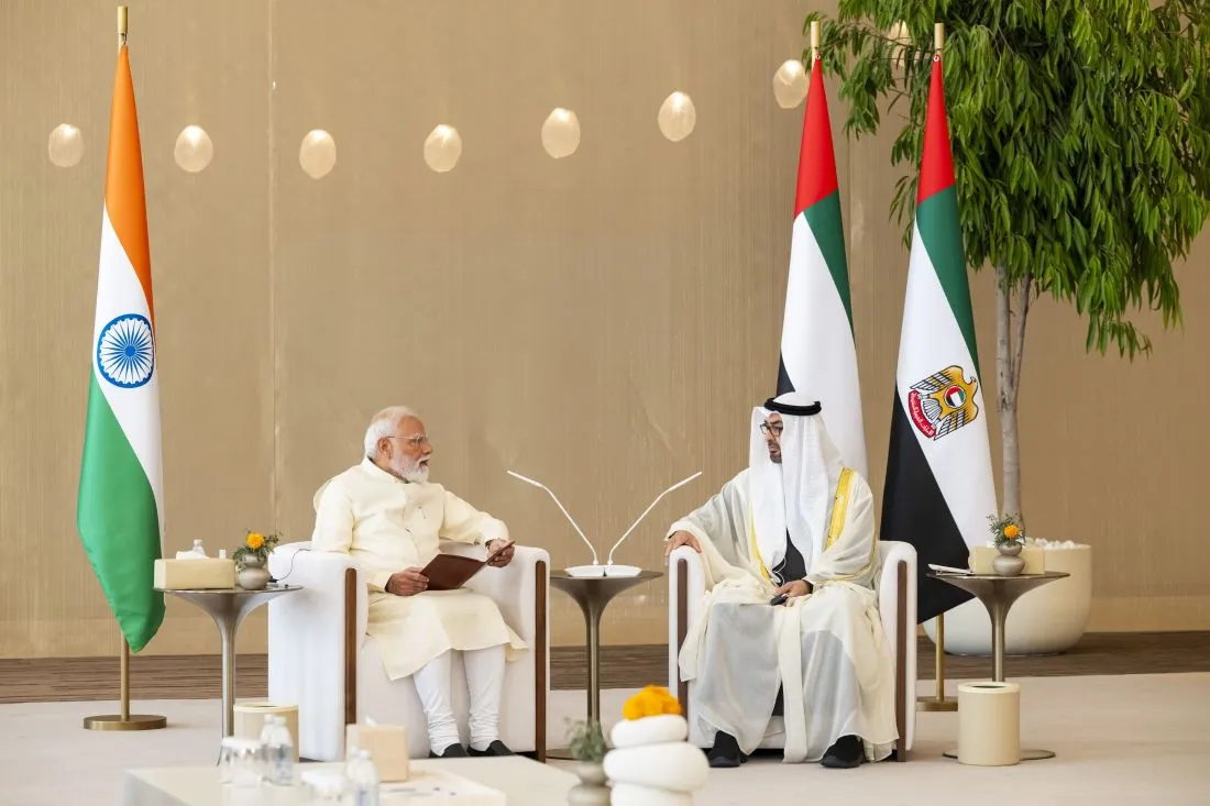 UAE President Sheikh Zayed and Indian PM Modi-Abu Dhabi-WAM