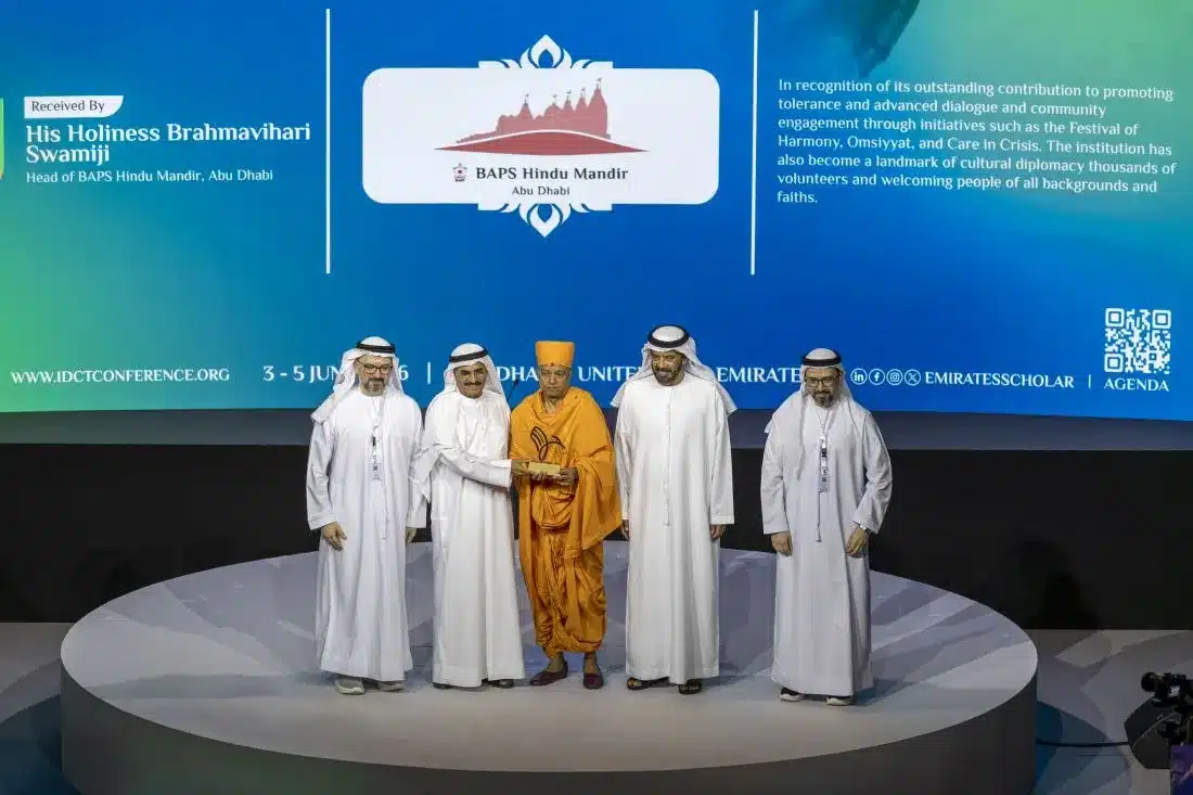 BAPS Hindu Mandir Abu Dhabi receives Tolerance Award 2026 honour