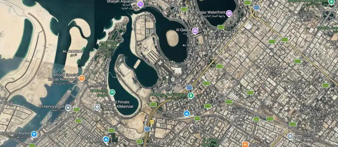 Sharjah-Dubai-Road-Google Map