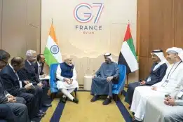 On sidelines of G7 Summit in France, UAE President and Indian Prime Minister discuss strengthening ties