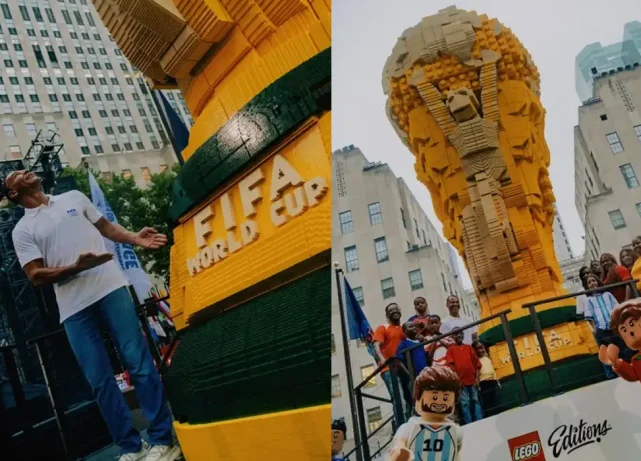 Why everyone is talking about LEGO’s giant FIFA World Cup trophy in New York