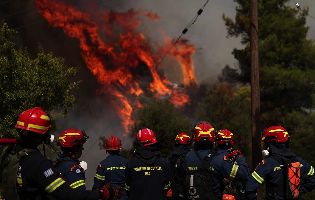 Disaster during wildfire fight as two firefighting helicopters collide near Athens