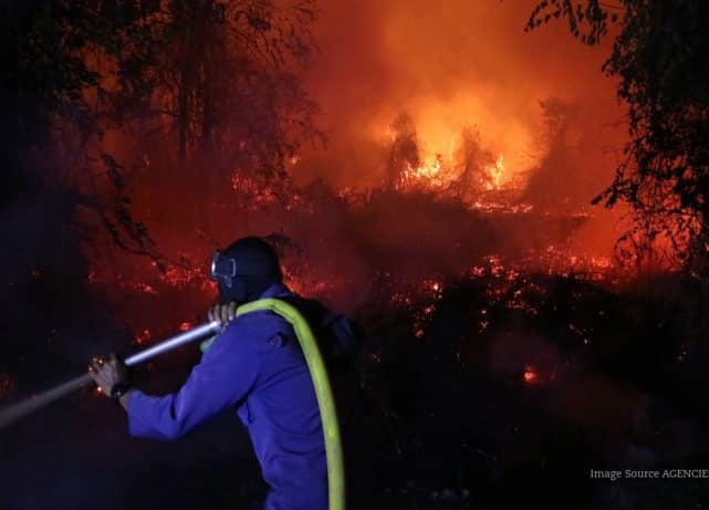 Firefighters tackle forest and land fires in Indonesia during the country’s most intense wildfire season in 11 years.