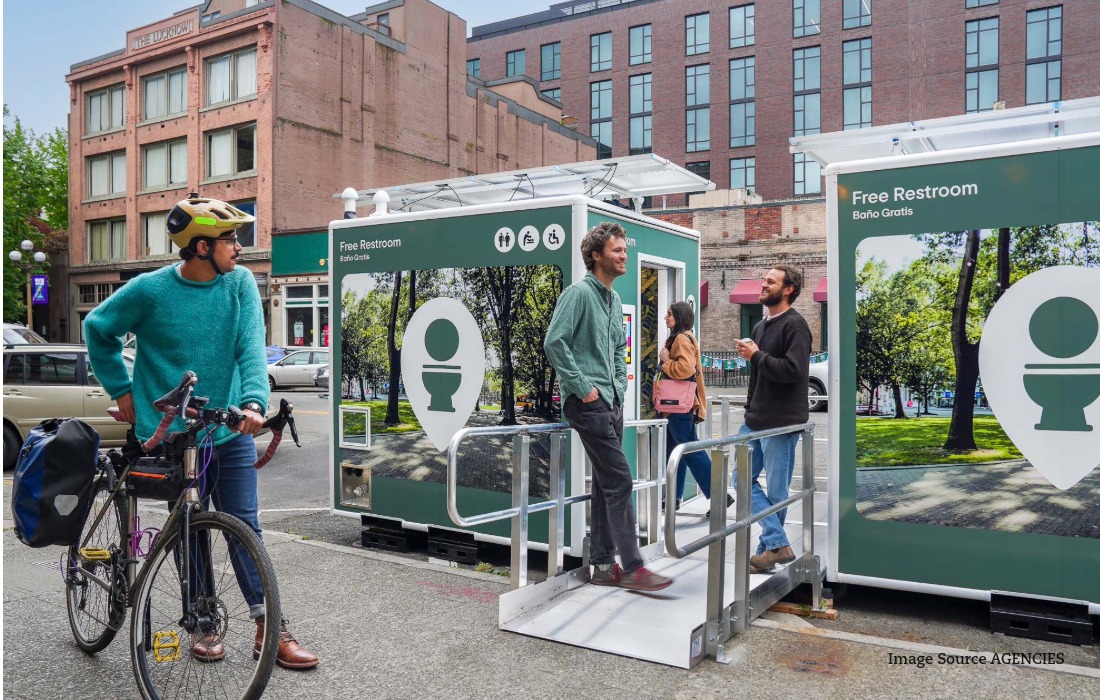 Touchless modular public bathroom being introduced as part of New York City’s new 17-unit restroom pilot.