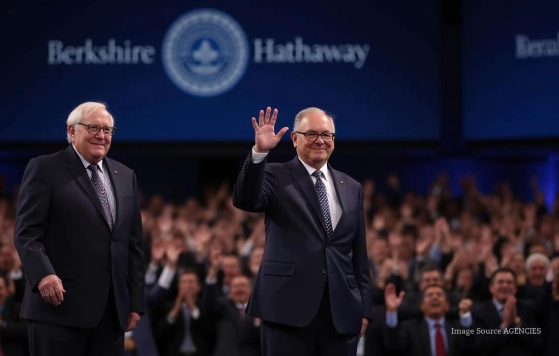 Warren Buffett at a Berkshire Hathaway event following the company's latest leadership transition.