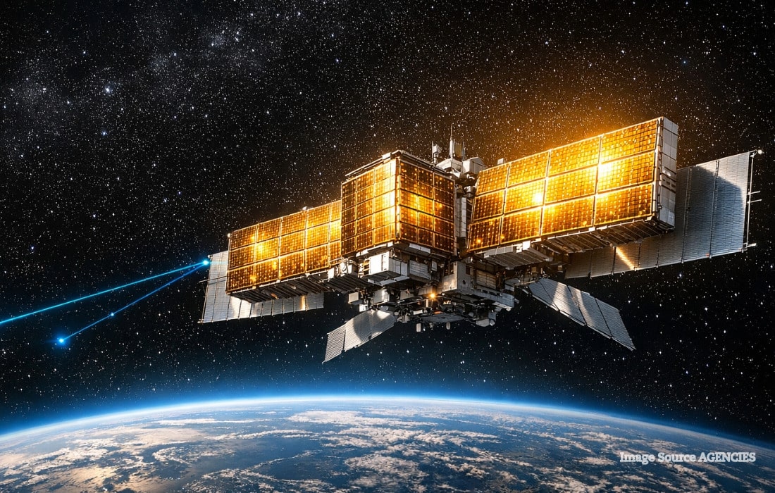 Google Project Suncatcher concept showing AI computing hardware operating on solar-powered satellites.