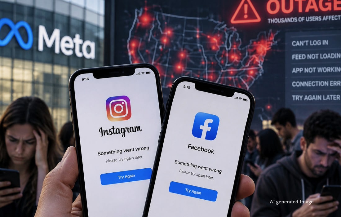 Facebook and Instagram apps after brief US social media outage