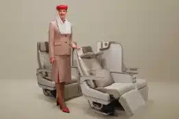 Emirates unveils world-first electric Premium Economy seat with privacy screen