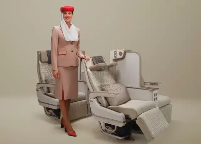 Emirates unveils world-first electric Premium Economy seat with privacy screen