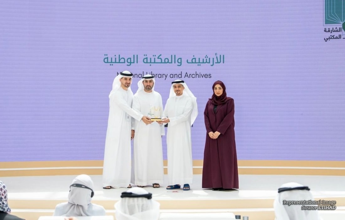 Winners being honoured at the 26th Sharjah Prize for Library Literature ceremony in Sharjah in September 2026.