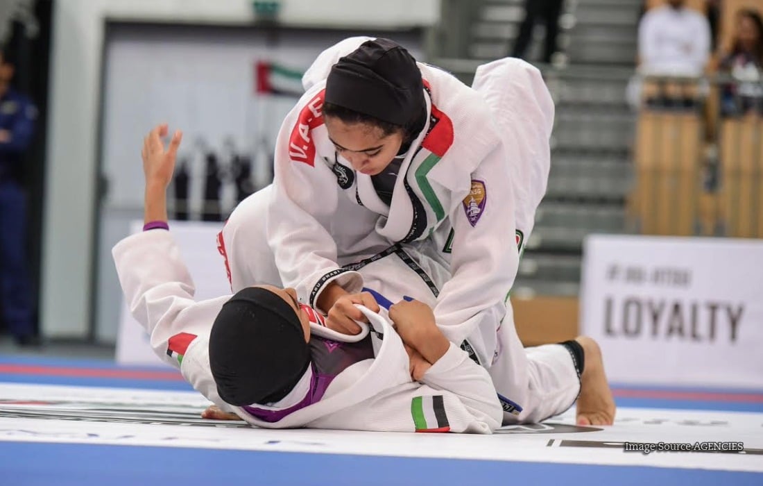 UAE women’s jiu-jitsu athletes competing at the 2026 Jiu-Jitsu World Championships in Abu Dhabi.