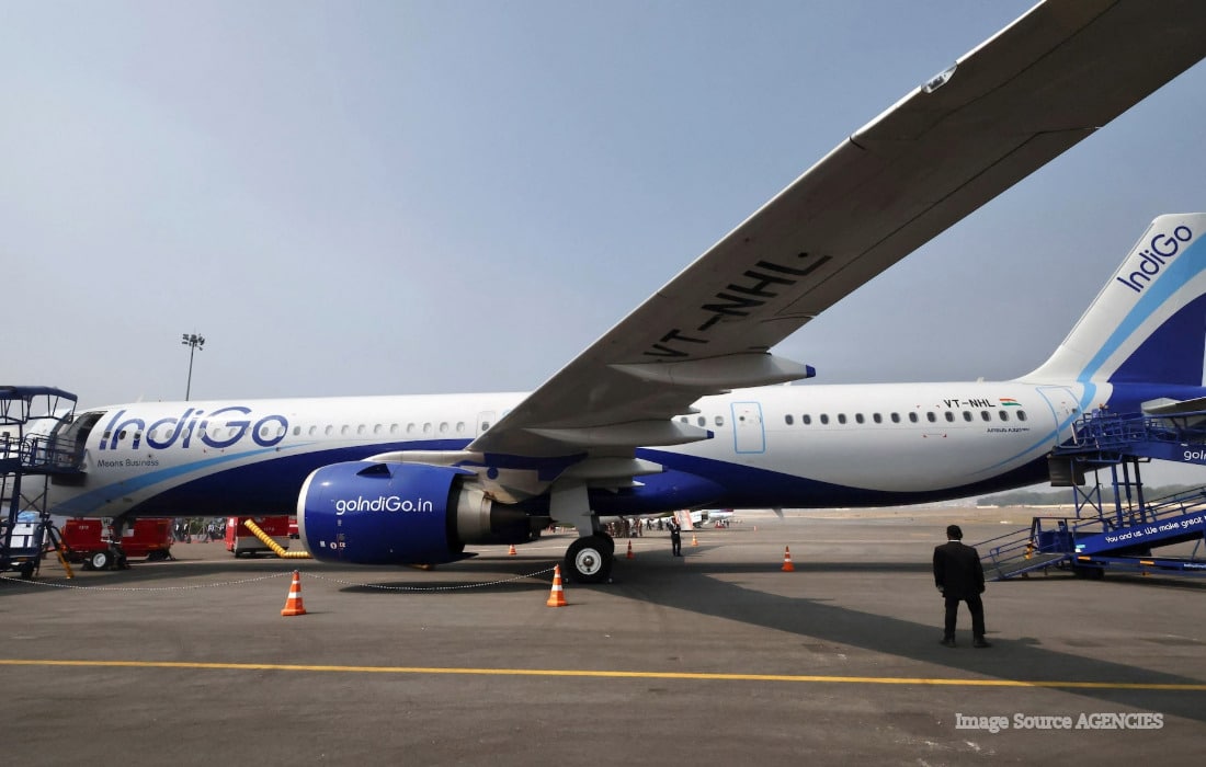 IndiGo aircraft at an airport as the airline introduces higher fuel surcharges on domestic and international flights from October 6, 2026.