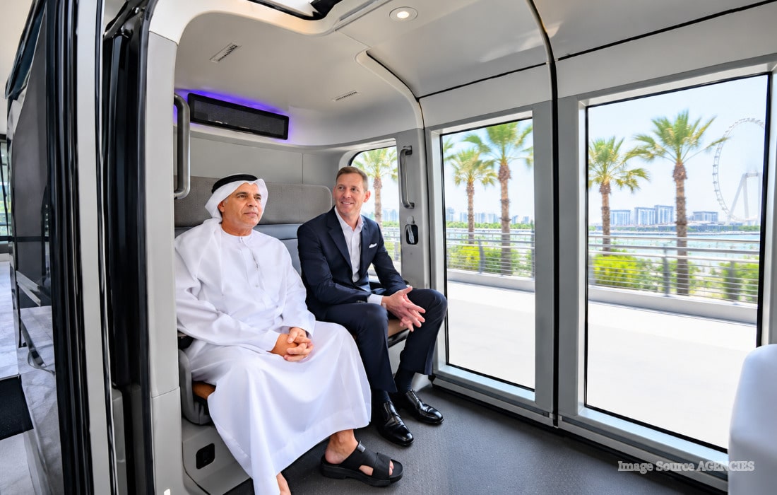 Dubai Glydways driverless electric pods begin four-week trial at Bluewaters Island.