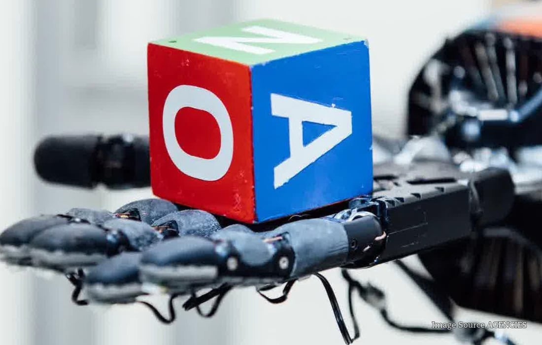 OpenAI robotics research featuring a robotic hand, as the company develops AI-powered humanoid robots