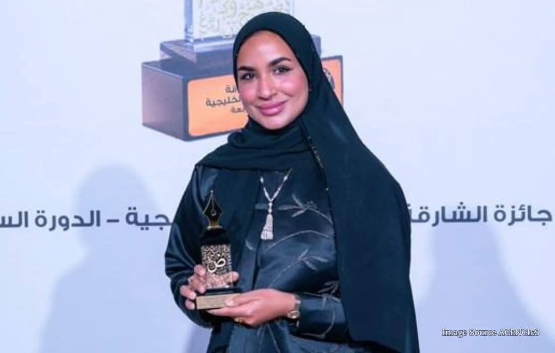Emirati writer Maryam Al Shehhi discussing women's empowerment and generational mentorship at the Forbes 30/50 Summit.