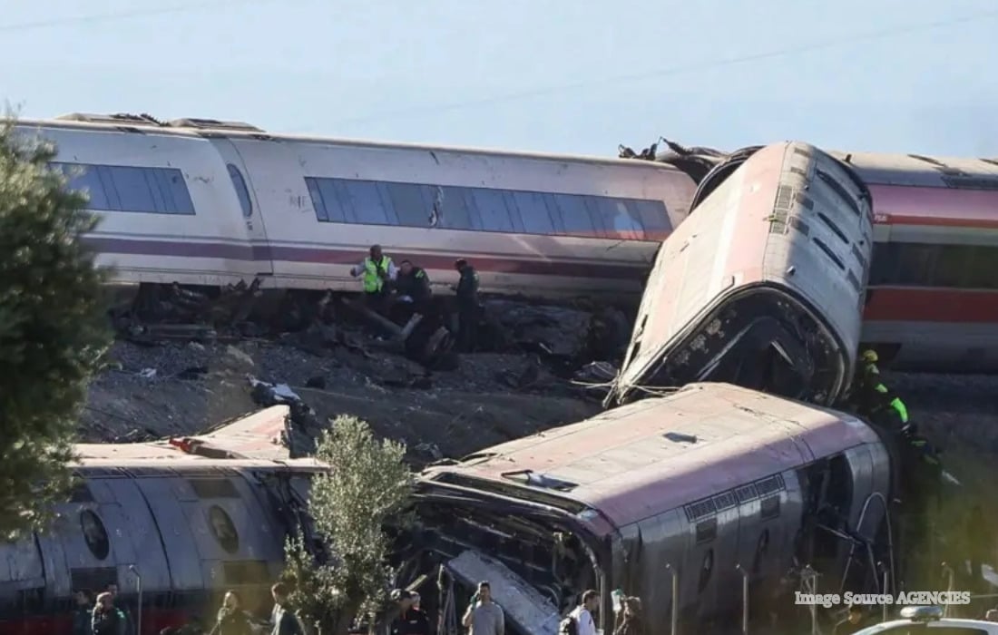 Rescue workers attend the scene of a deadly high-speed train collision near Madrid, Spain, involving Renfe and Iryo trains