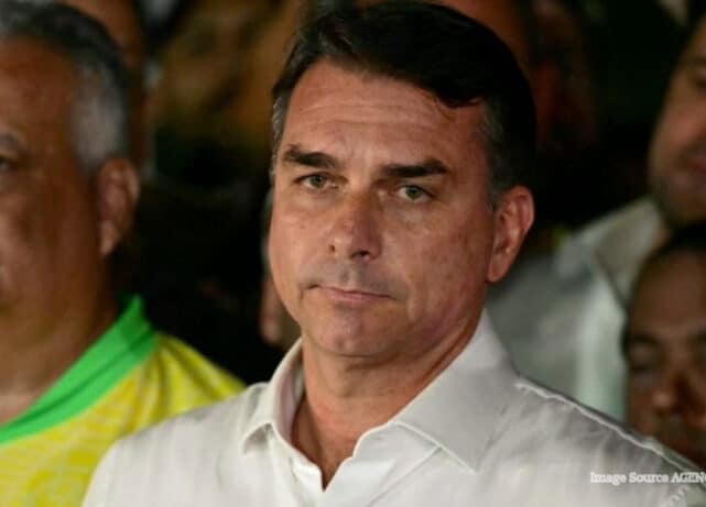 Flávio Bolsonaro arrives at Miami airport after fleeing Brazil following his presidential election defeat.