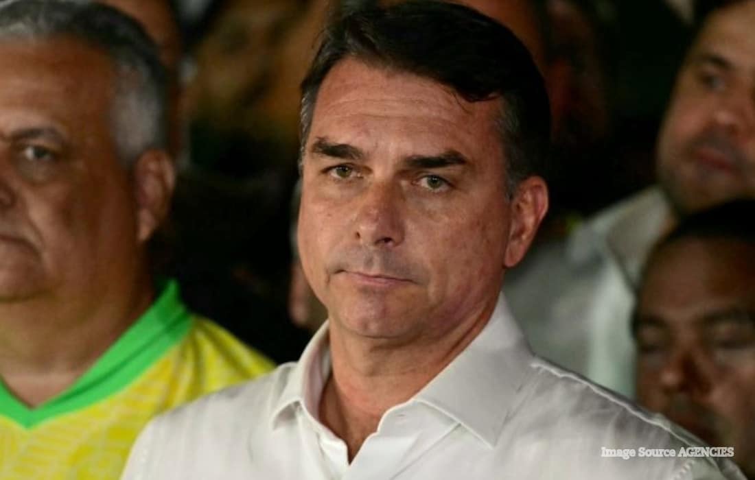 Flávio Bolsonaro arrives at Miami airport after fleeing Brazil following his presidential election defeat.