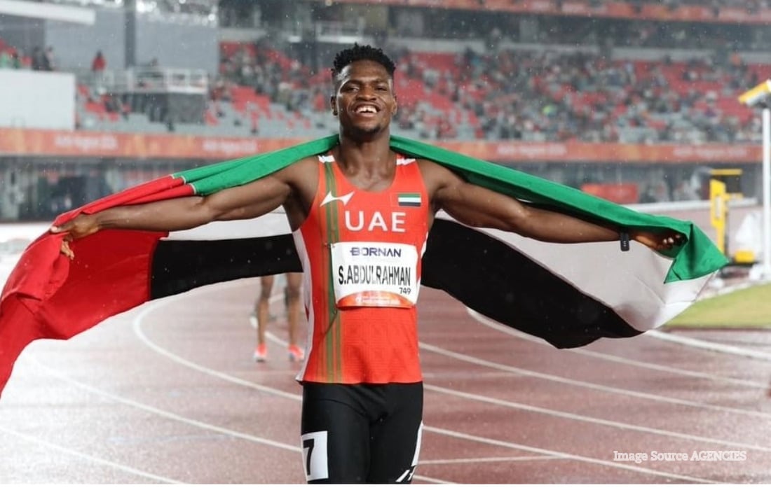 UAE athletes celebrating record seven gold medals at the Aichi-Nagoya 2026 Asian Games.