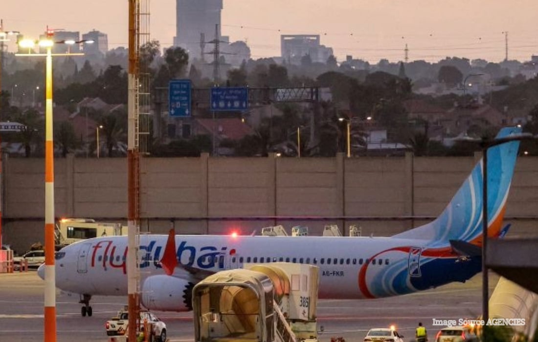 Flydubai aircraft following the emergency landing of Flight FZ1073 in Tabuk, Saudi Arabia.