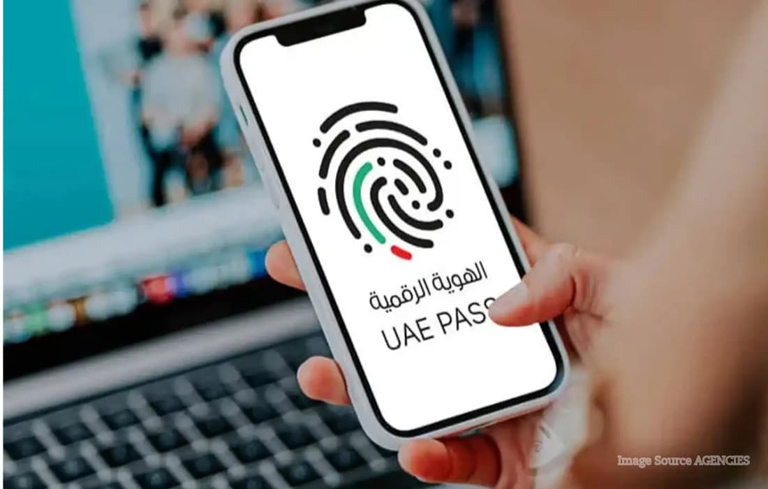 UAE PASS app interface showing digital identity and document-signing services for users in the UAE.
