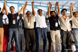 Dhruv Rathee and Prakash Raj join CJP protest over voter deletions